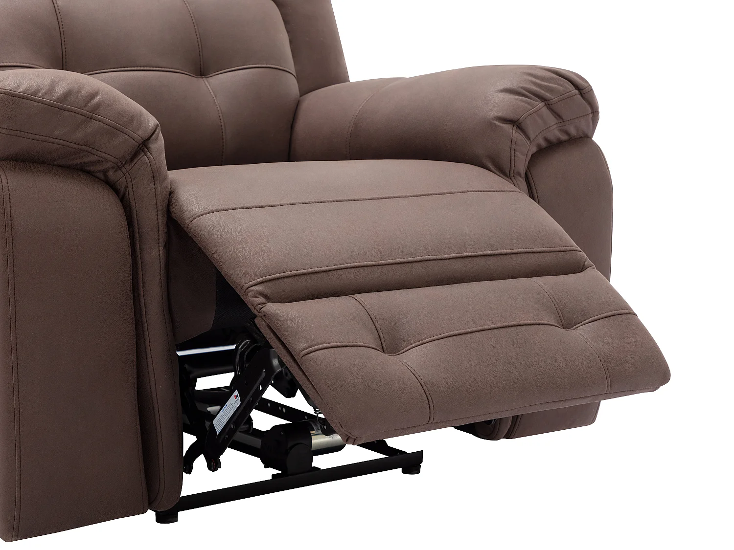Elektrische driezitsrelaxfauteuil van bruin microvezel met verouderd leereffect ORTIANO
