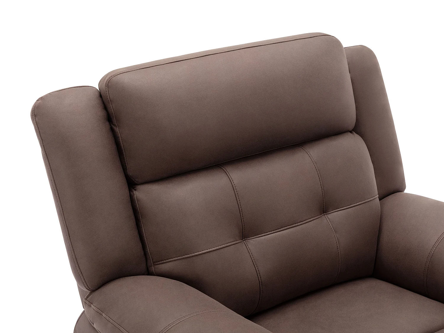 Elektrische driezitsrelaxfauteuil van bruin microvezel met verouderd leereffect ORTIANO