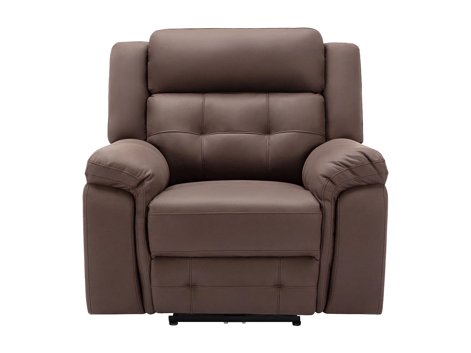 Fauteuil relax électrique en microfibre aspect cuir vieilli marron ORTIANO