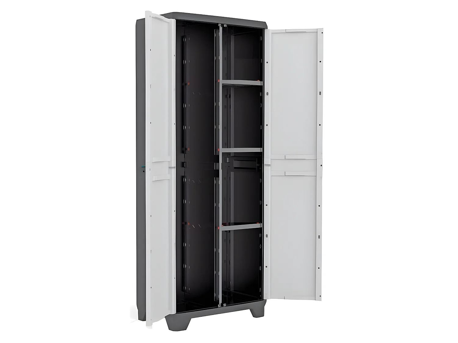 Armoire de rangement utilitaire Linear - 68 x 39 x 173 cm - Noir et gris