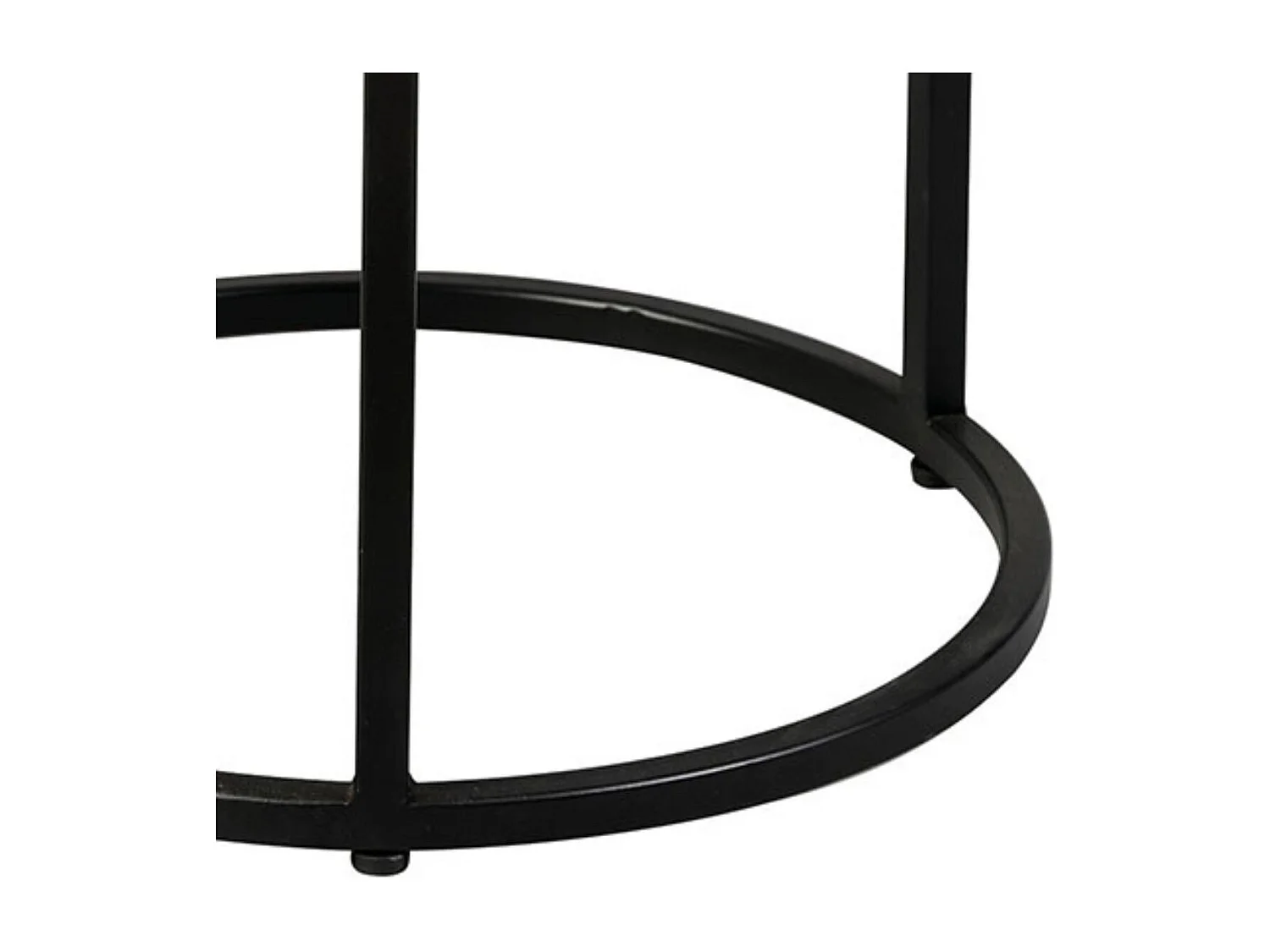 MARVA - Table d'Appoint Marbre et Piètement Noir