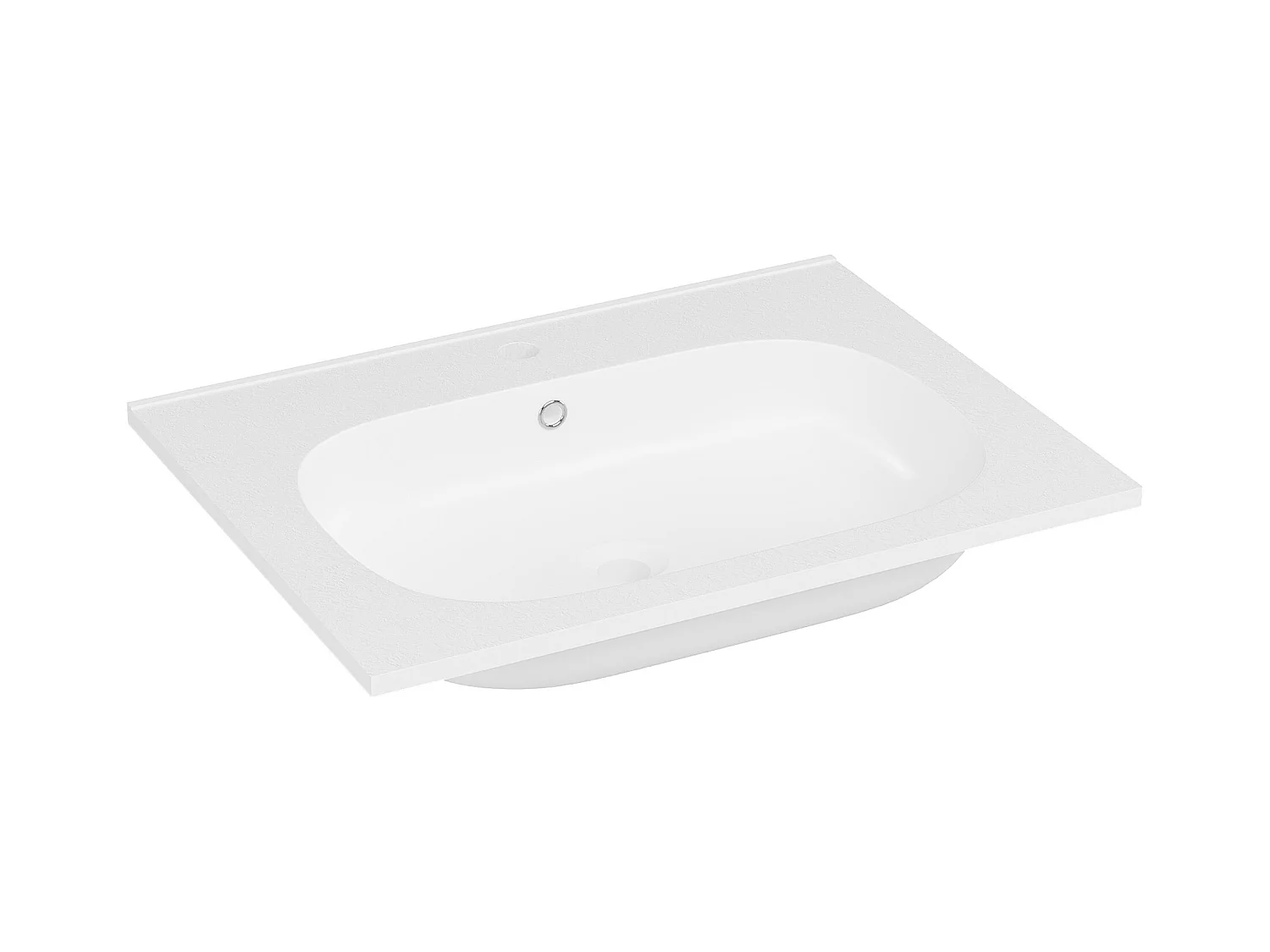 Inbouwwastafel van hars met steeneffect - Wit - L60 x B46 cm - OKIWA