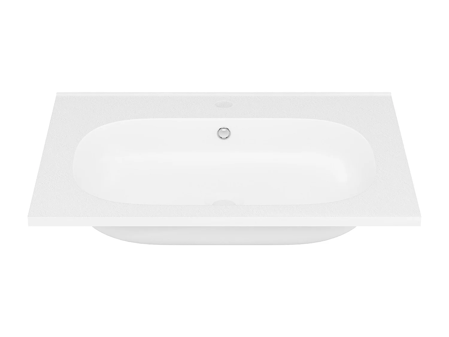 Vasque à encastrer en résine effet pierre - Blanc - L60 x l46 cm - OKIWA