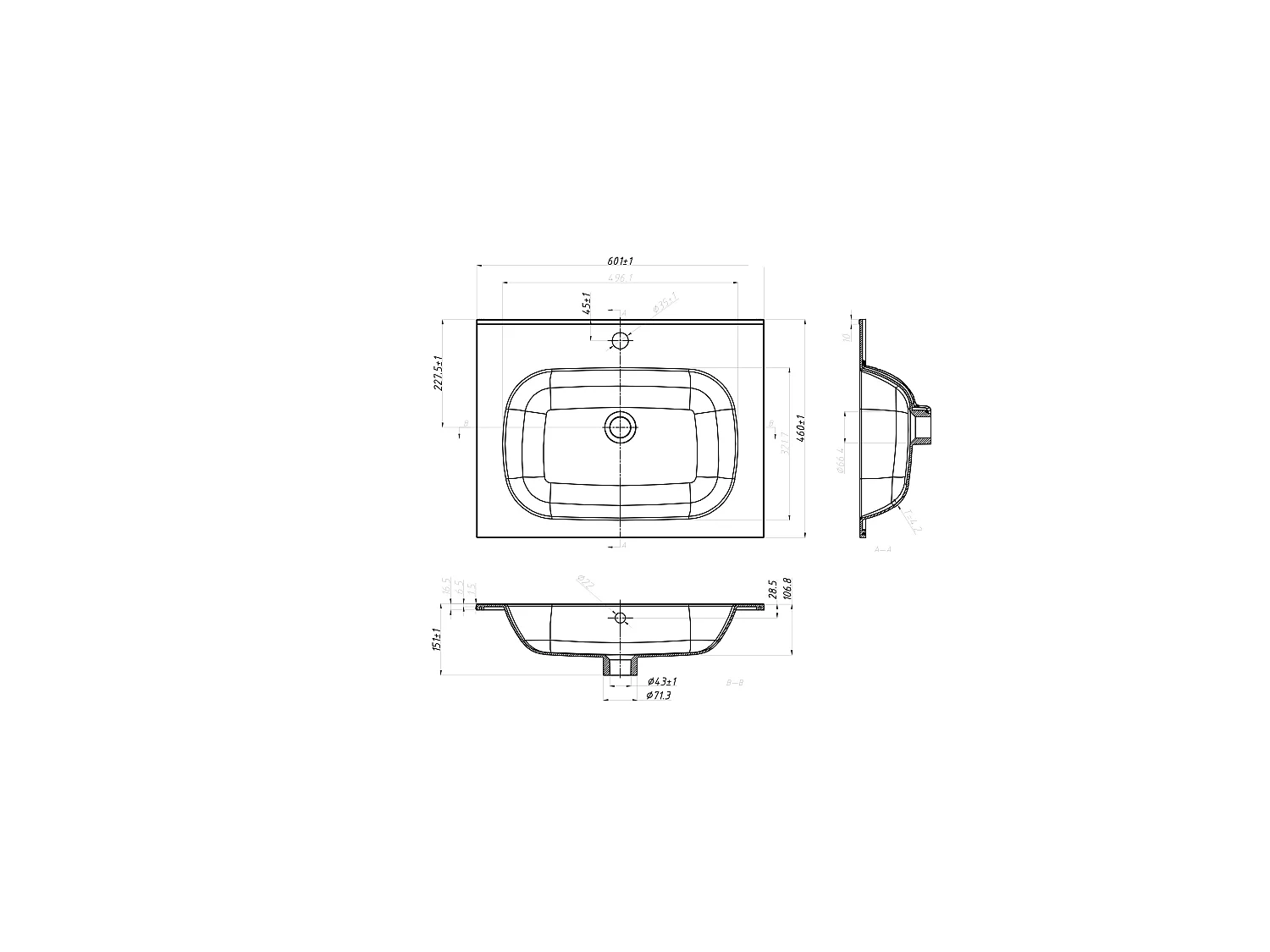 Vasque à encastrer en résine effet pierre - Blanc - L60 x l46 cm - OKIWA
