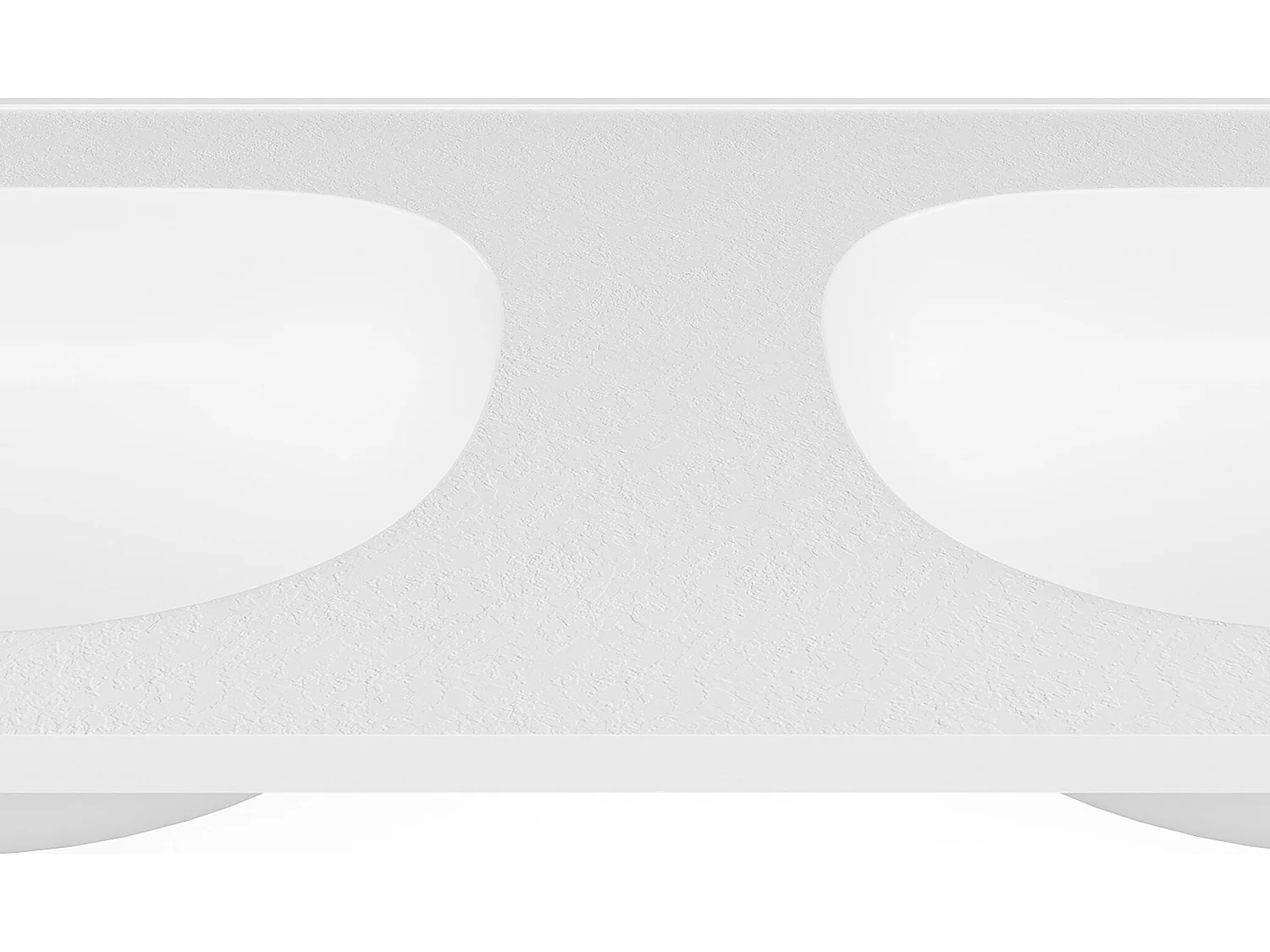 Double vasque à encastrer en résine effet pierre - Blanc - L120 x l46 cm - ATIWA