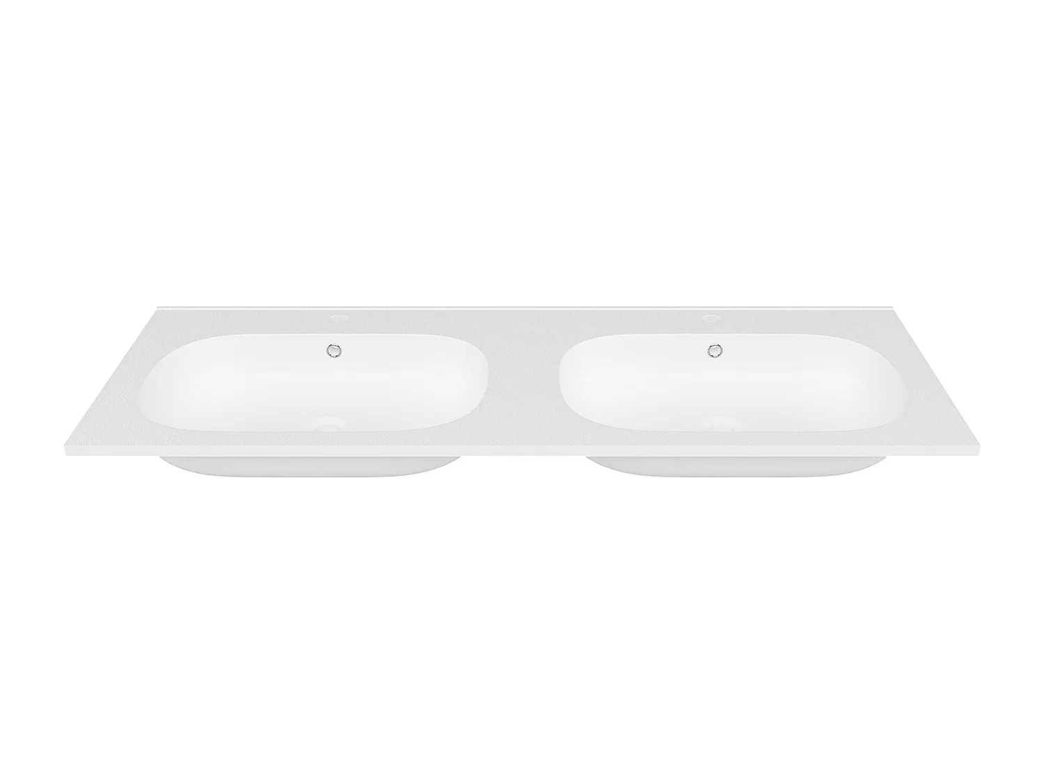 Double vasque à encastrer en résine effet pierre - Blanc - L120 x l46 cm - ATIWA