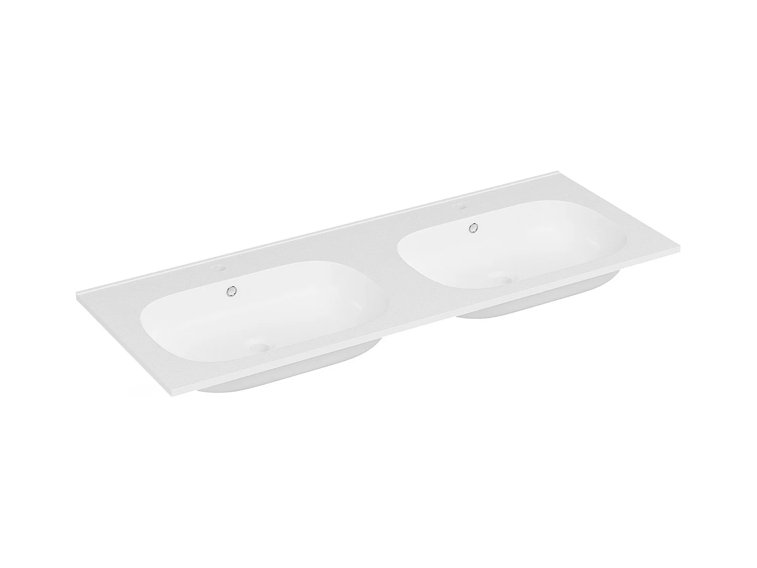 Lavabo da incasso in resina effetto pietra Bianco L120 x l46 cm - ATIWA