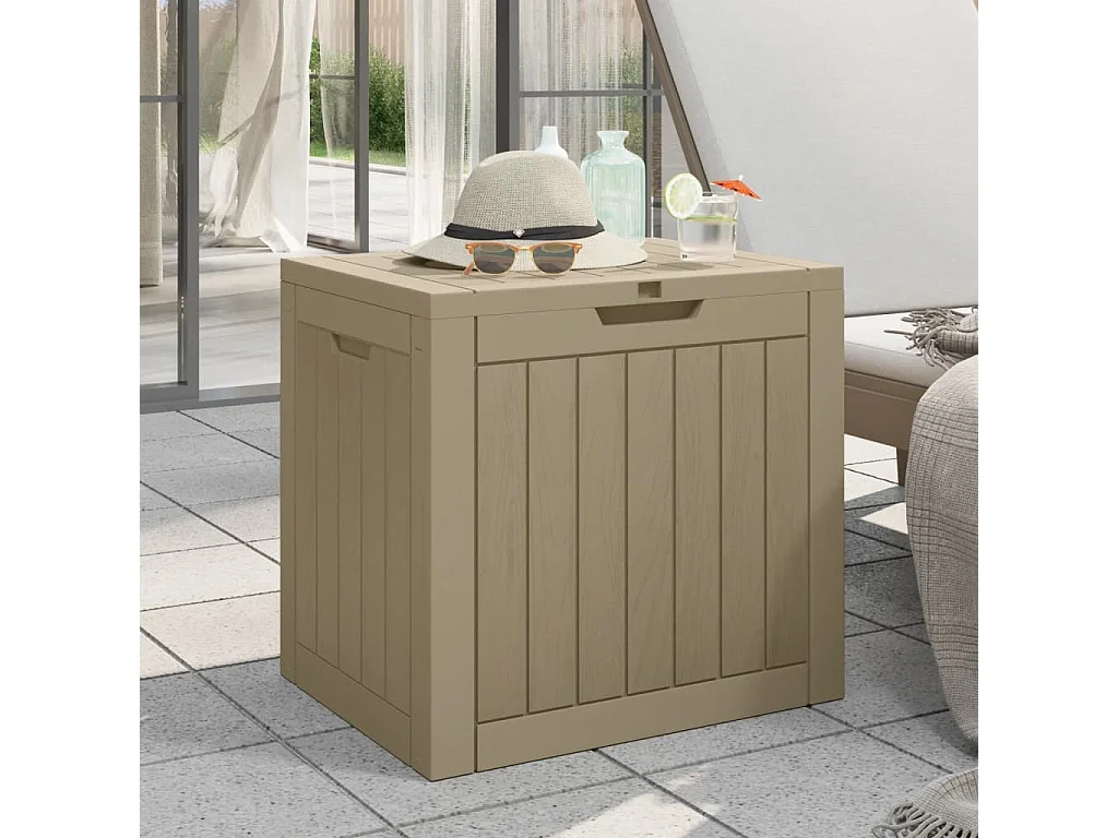 Boîte de stockage de jardin gris 55,5x43x53 cm polypropylène
