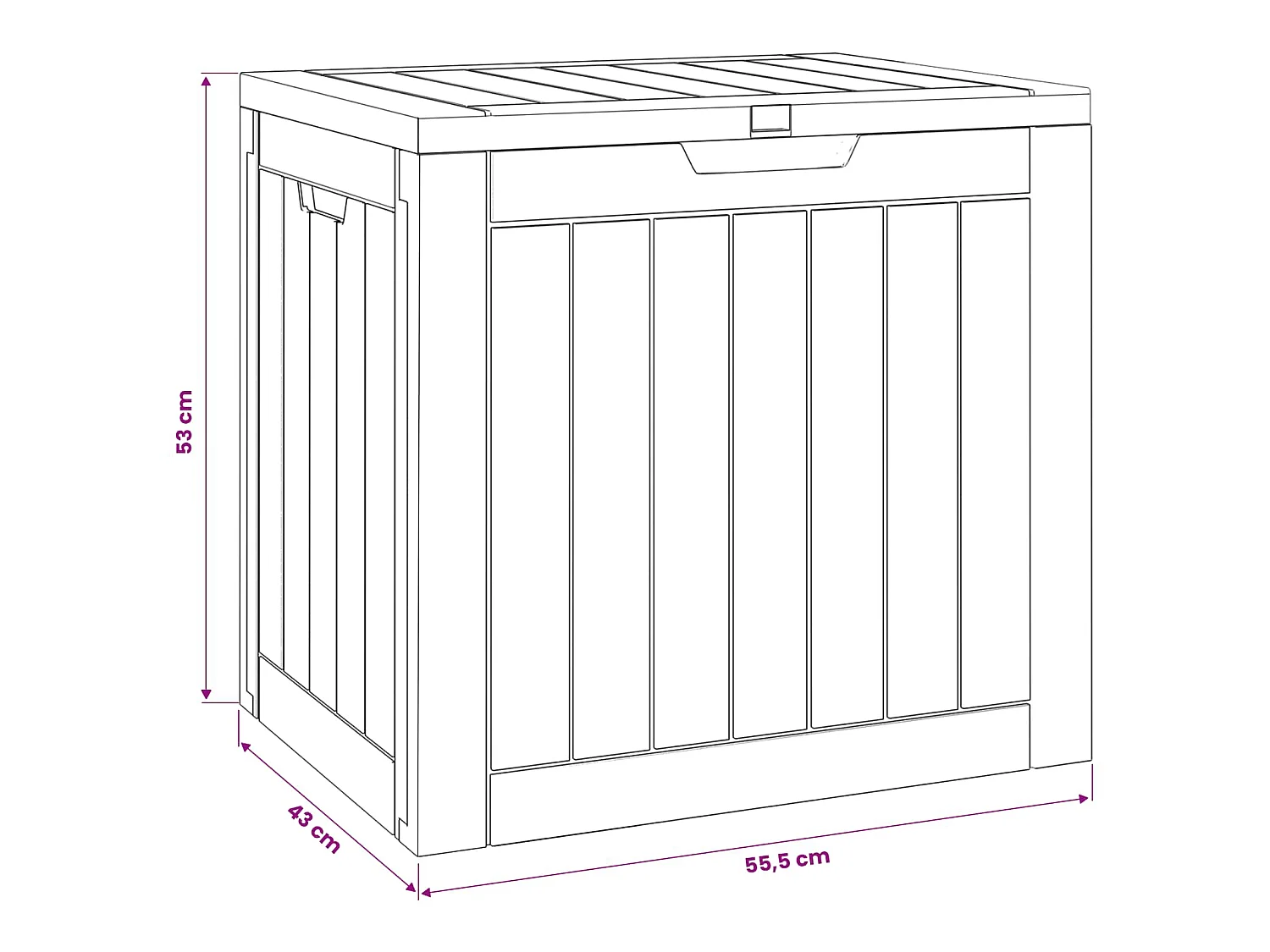 Contenitore Giardino Grigio 55,5x43x53 cm Polipropilene