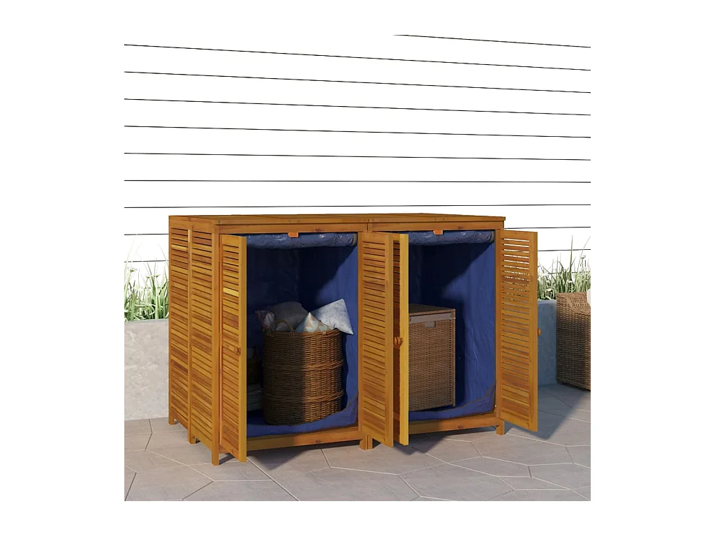 Boîte de rangement de jardin 140x87x104 cm bois massif d'acacia