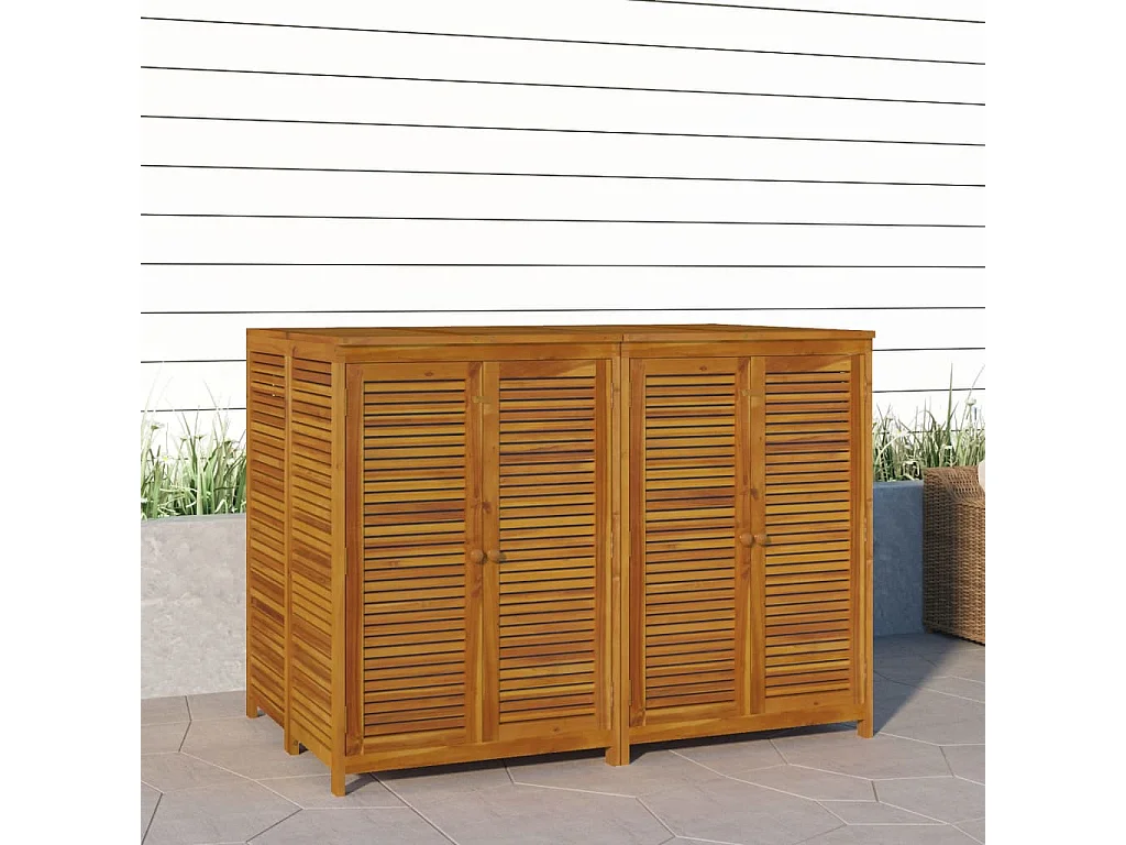 Boîte de rangement de jardin 140x87x104 cm bois massif d'acacia