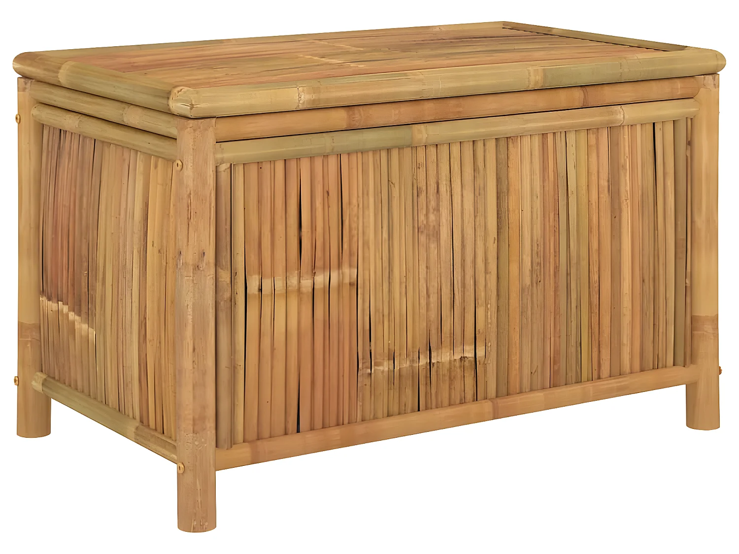 Skrzynia Ogrodowa z Bambusa 90x52x55 cm z Ławą - Duża Pojemność Magazynowa Wewnętrzna i Zewnętrzna