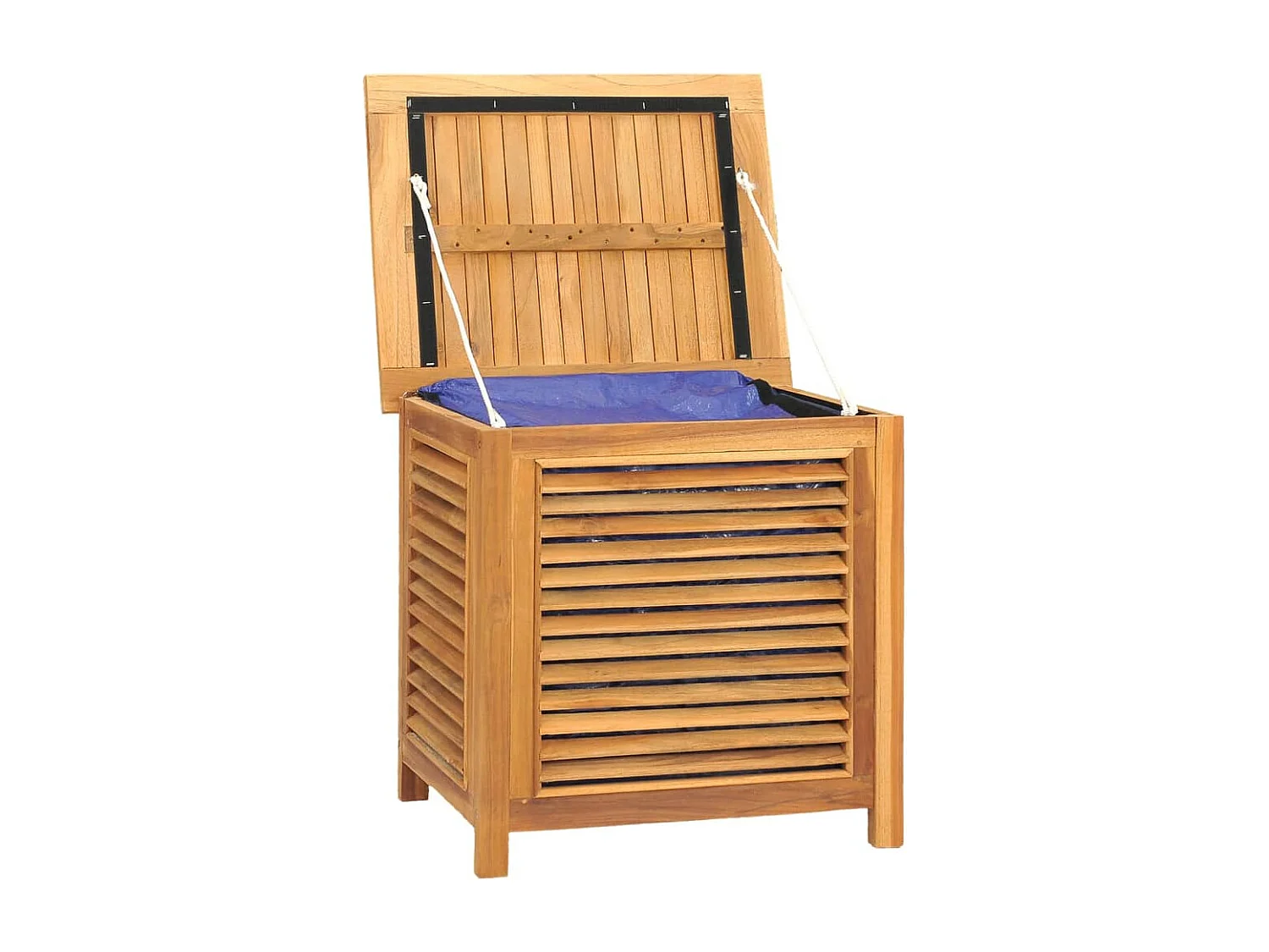 Contenitore Giardino con Borsa 60x50x58cm Legno Massello Teak