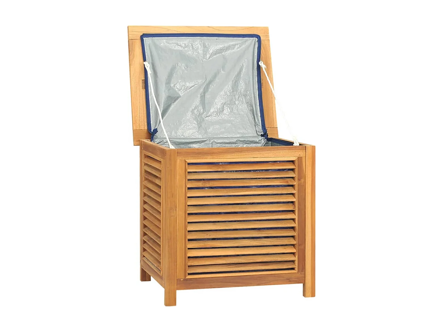 Contenitore Giardino con Borsa 60x50x58cm Legno Massello Teak