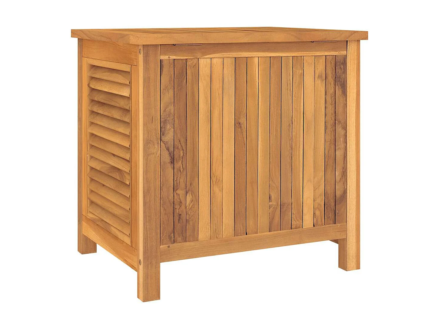 Caixa de arrumação para jardim com saco 60x50x58 cm teca maciça