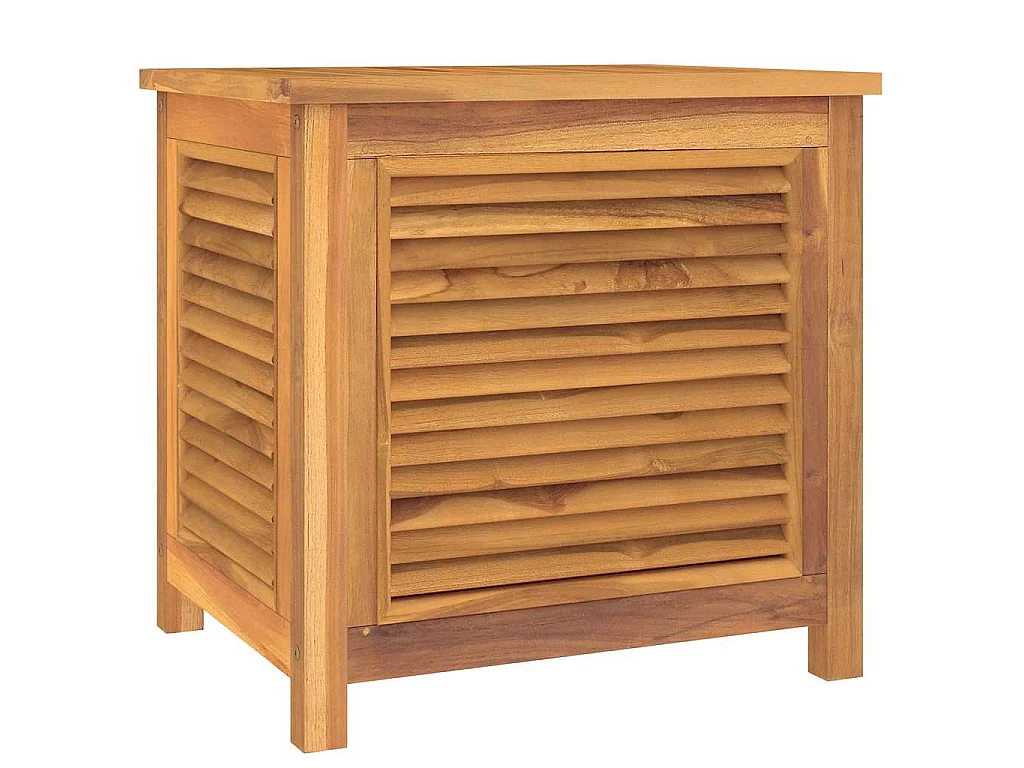 Boîte de rangement de jardin et sac 60x50x58cm bois massif teck