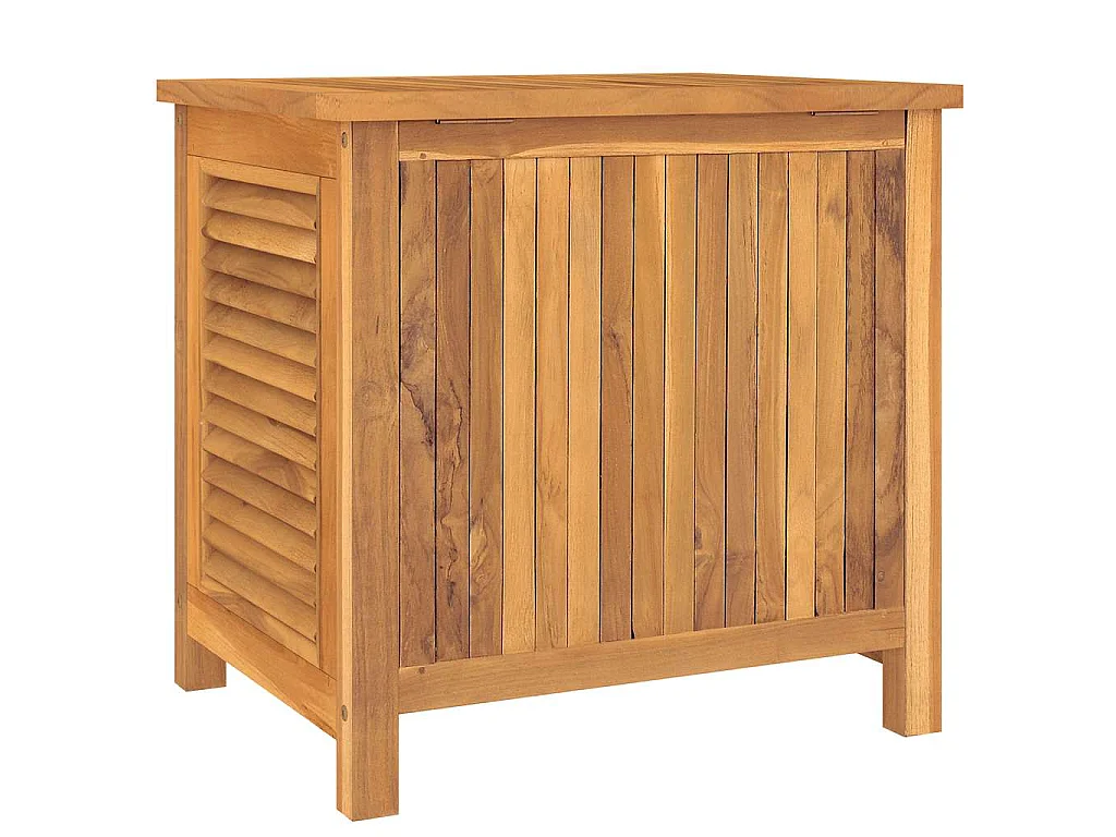 Boîte de rangement de jardin et sac 60x50x58cm bois massif teck