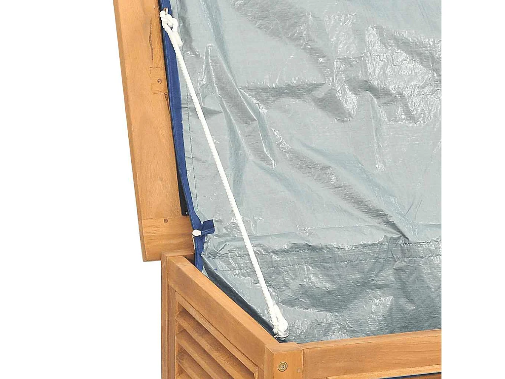 Boîte de rangement de jardin et sac 60x50x58cm bois massif teck