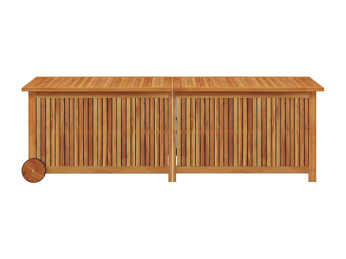 Boîte de rangement de jardin avec roues 150x50x58cm bois acacia