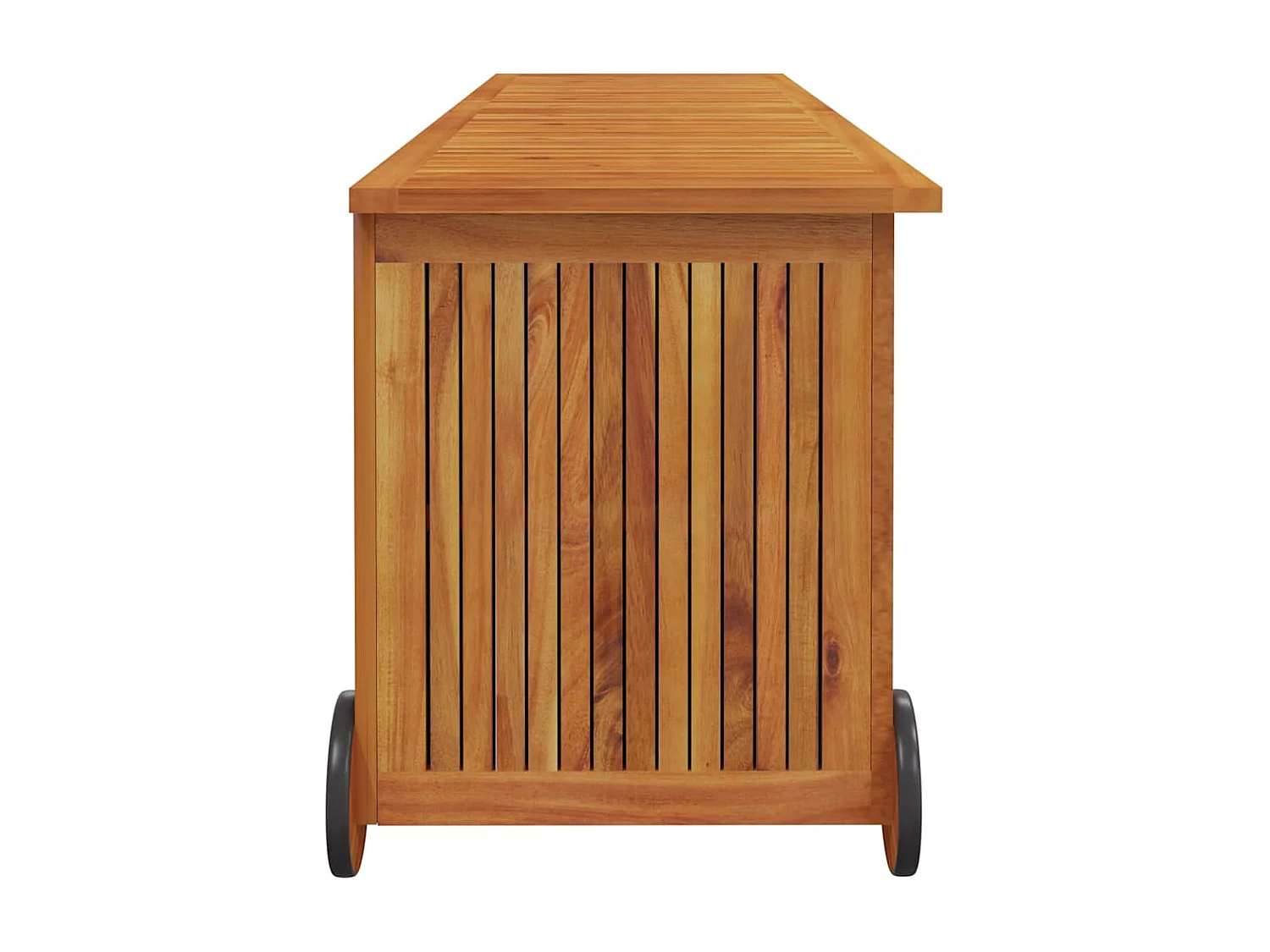 Boîte de rangement de jardin avec roues 150x50x58cm bois acacia