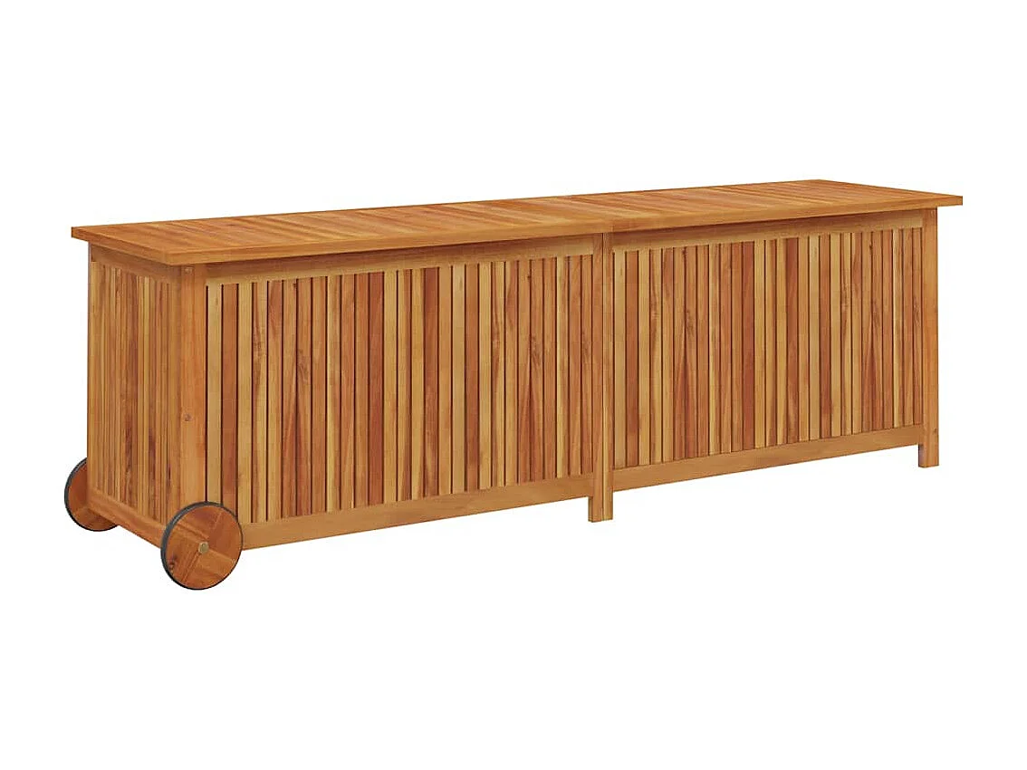 Contenitore da Giardino con Ruote 150x50x58cm Massello Acacia