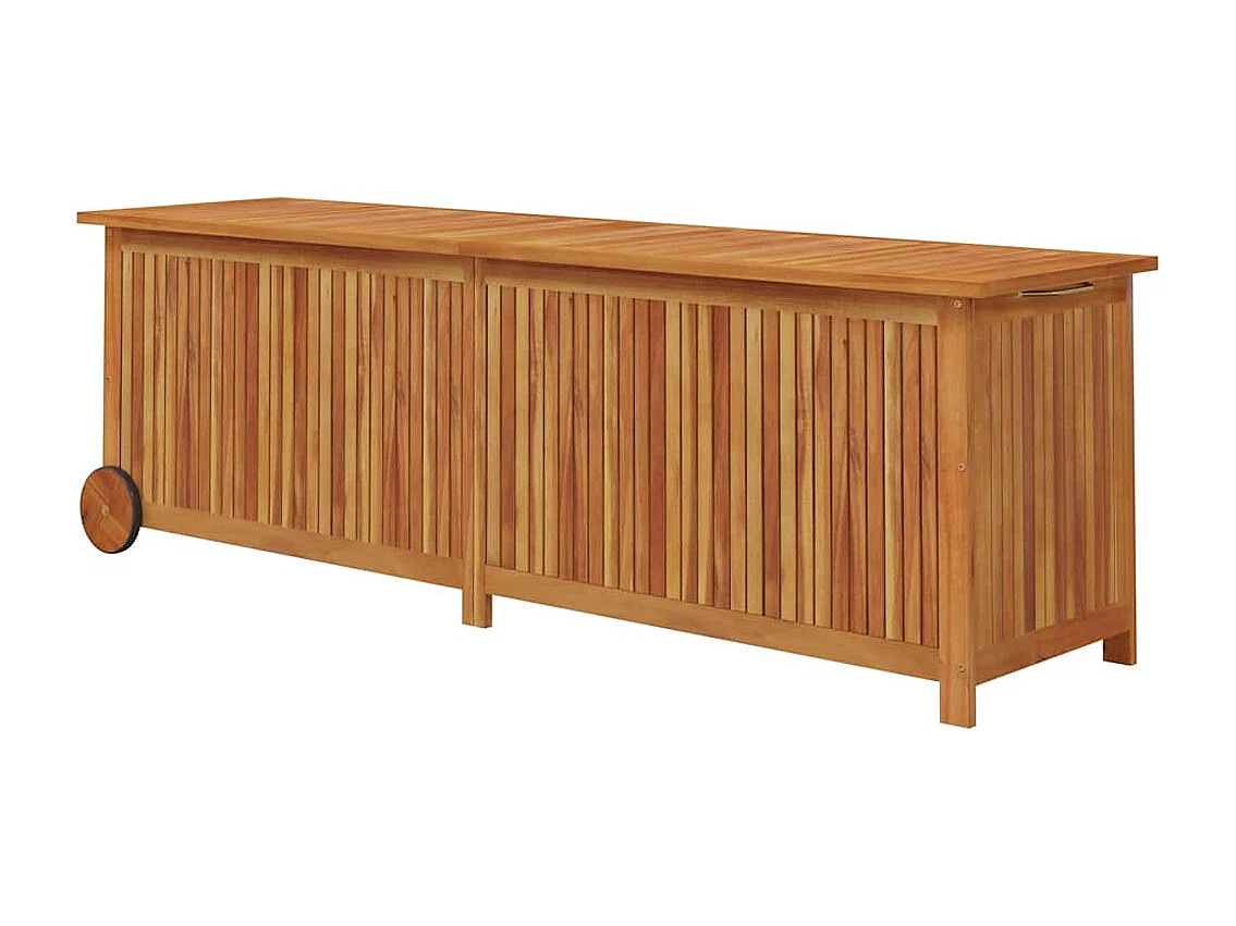 Contenitore da Giardino con Ruote 150x50x58cm Massello Acacia