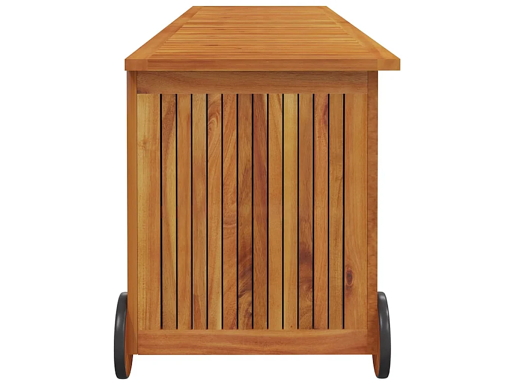 Contenitore da Giardino con Ruote 150x50x58cm Massello Acacia