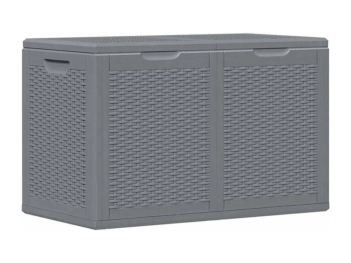 Boîte de rangement de jardin gris PP rotin 180 L