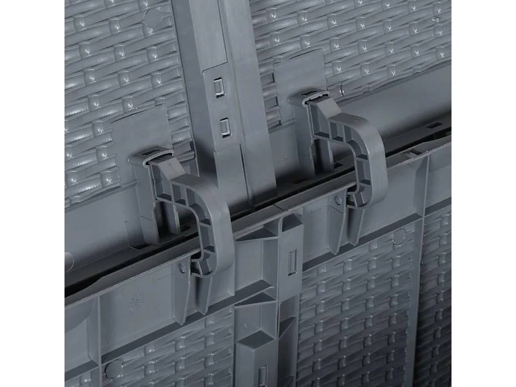 Boîte de rangement de jardin gris PP rotin 180 L