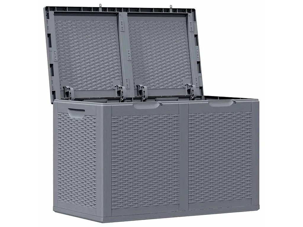 Tuinbox 180 L PP rattan grijs
