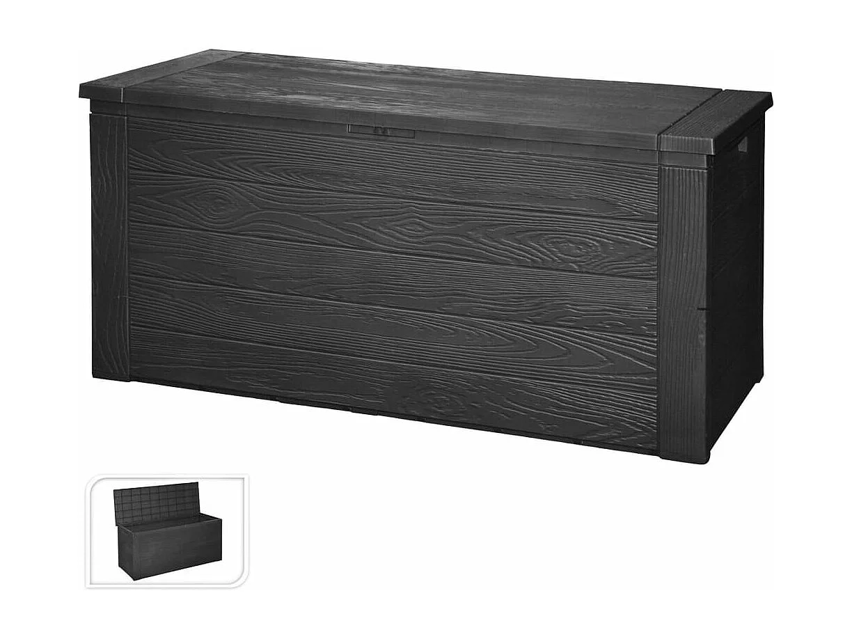 Boîte de rangement de jardin 300 L Gris foncé