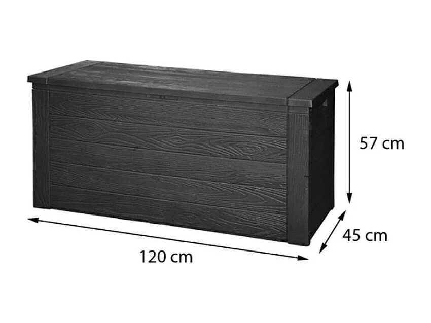 Caja de almacenaje para jardín gris oscuro 300 L
