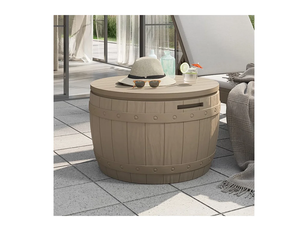 Boîte de rangement de jardin 3 en 1 marron clair polypropylène