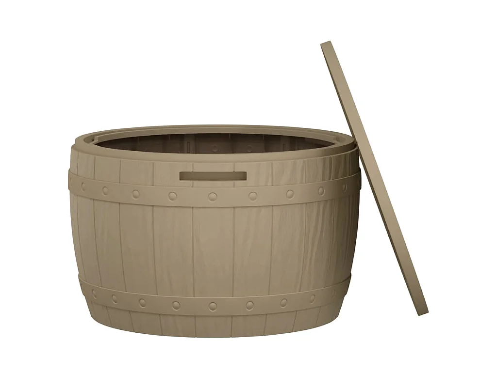 Boîte de rangement de jardin 3 en 1 marron clair polypropylène