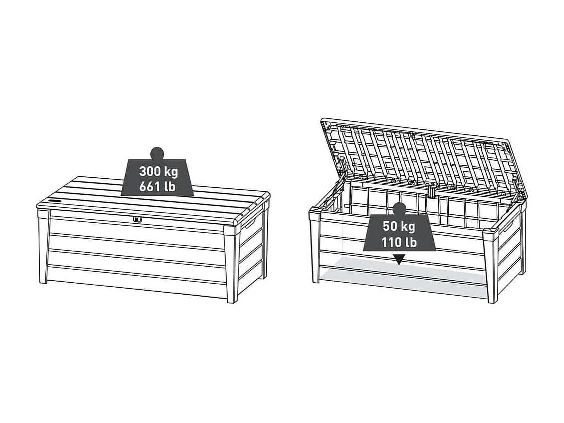 Boîte de rangement de jardin Brushwood 455 L Anthracite