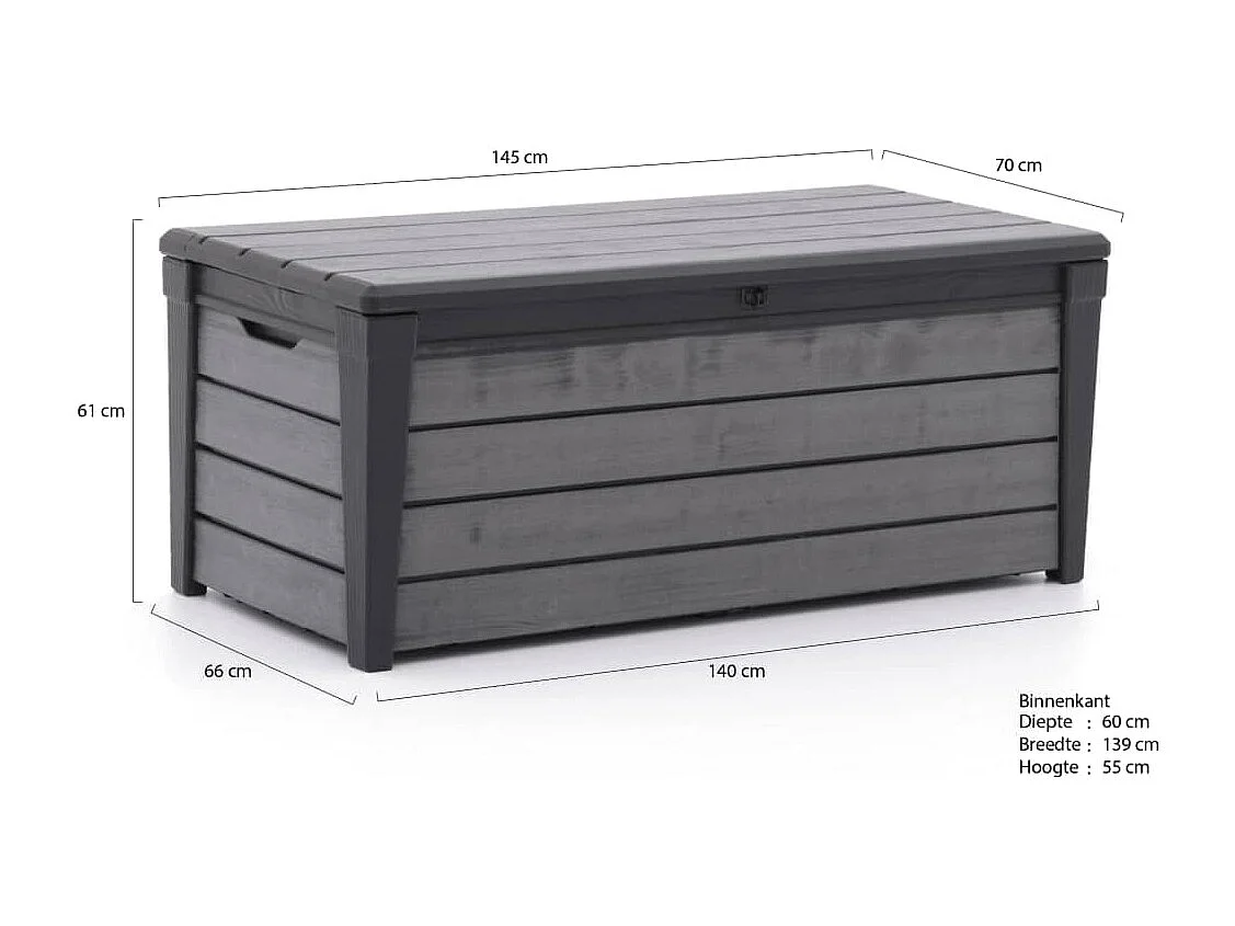Boîte de rangement de jardin Brushwood 455 L Anthracite