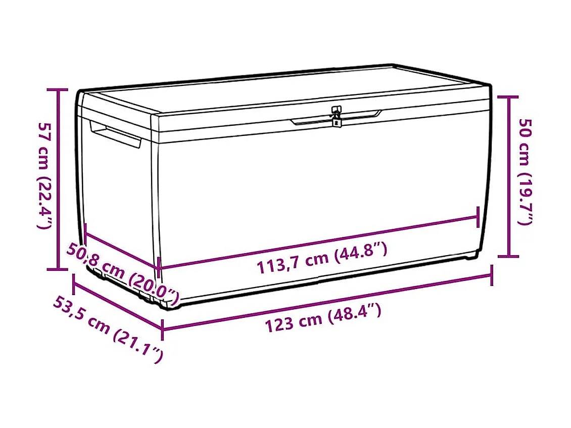 Caixa de arrumação para jardim Capri 302 L antracite