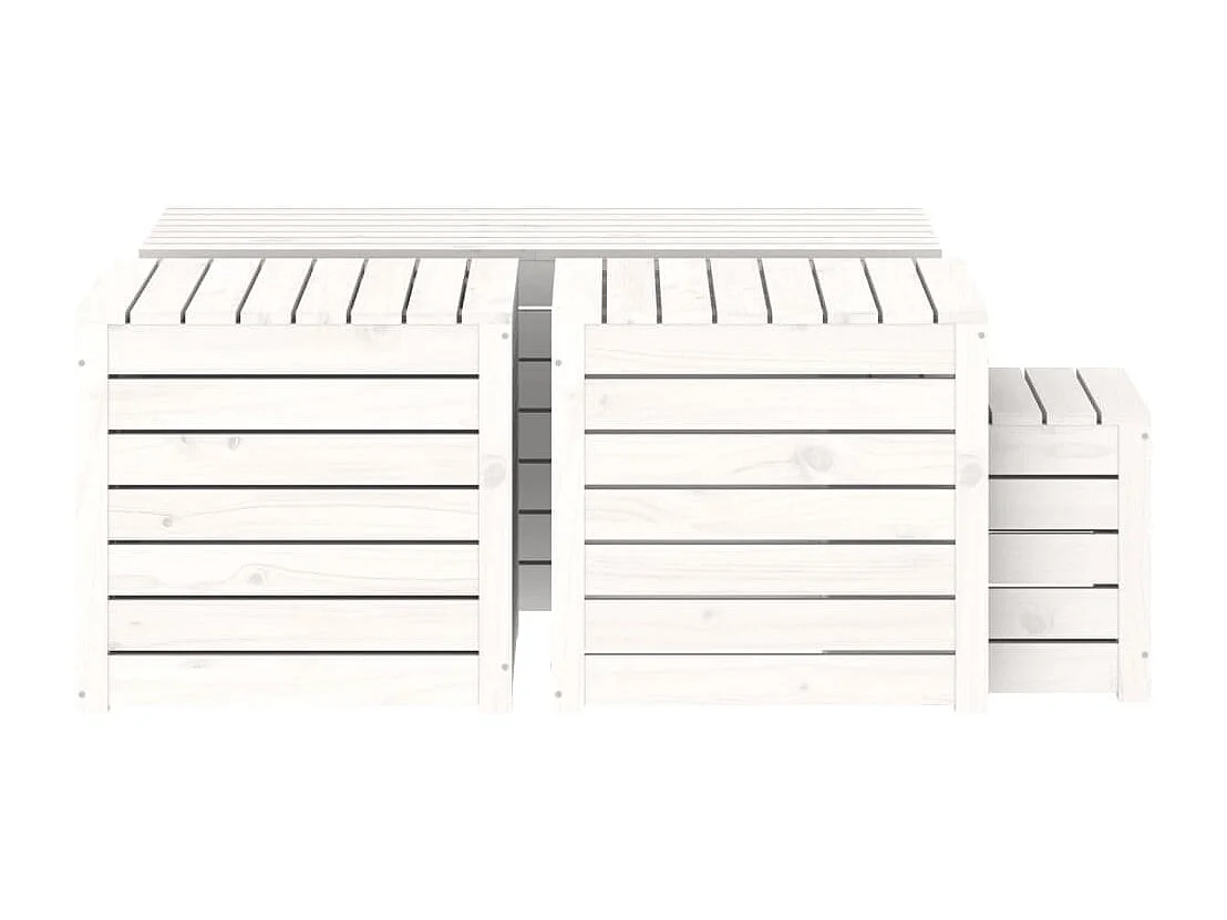 Ensemble de boîtes de jardin 4 pcs blanc bois de pin massif