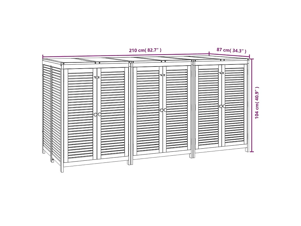 Tuinbox 210x87x104 cm massief acaciahout