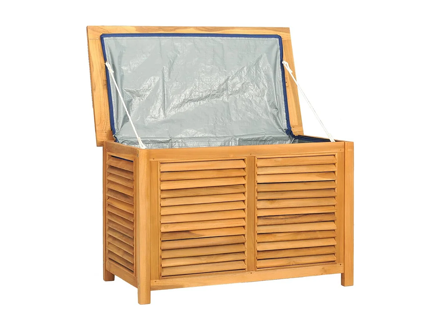 Contenitore Giardino con Borsa 90x50x58cm Legno Massello Teak
