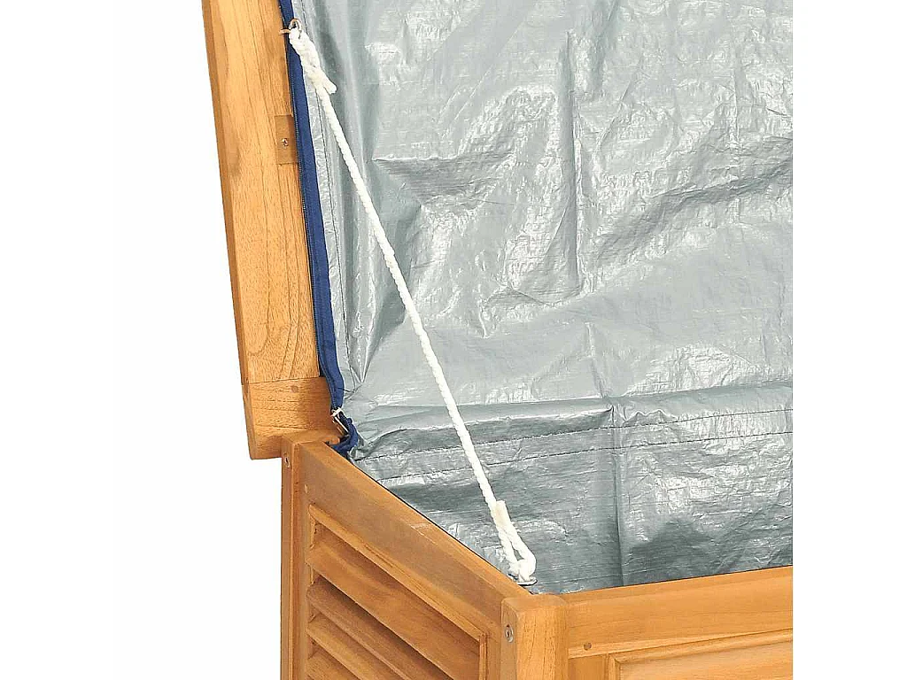 Boîte de rangement de jardin et sac 90x50x58cm bois massif teck