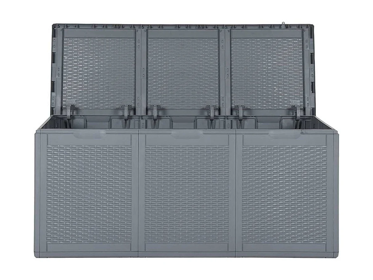 Boîte de rangement de jardin gris PP rotin 270 L