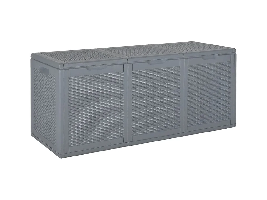 Boîte de rangement de jardin gris PP rotin 270 L