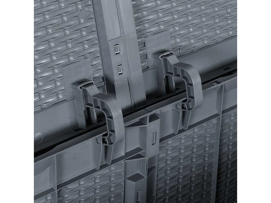 Caixa de arrumação para jardim 270 L vime PP cinzento