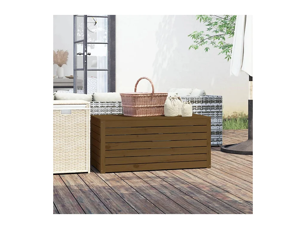 Boîte de jardin marron miel 101x50,5x46,5 cm bois massif de pin