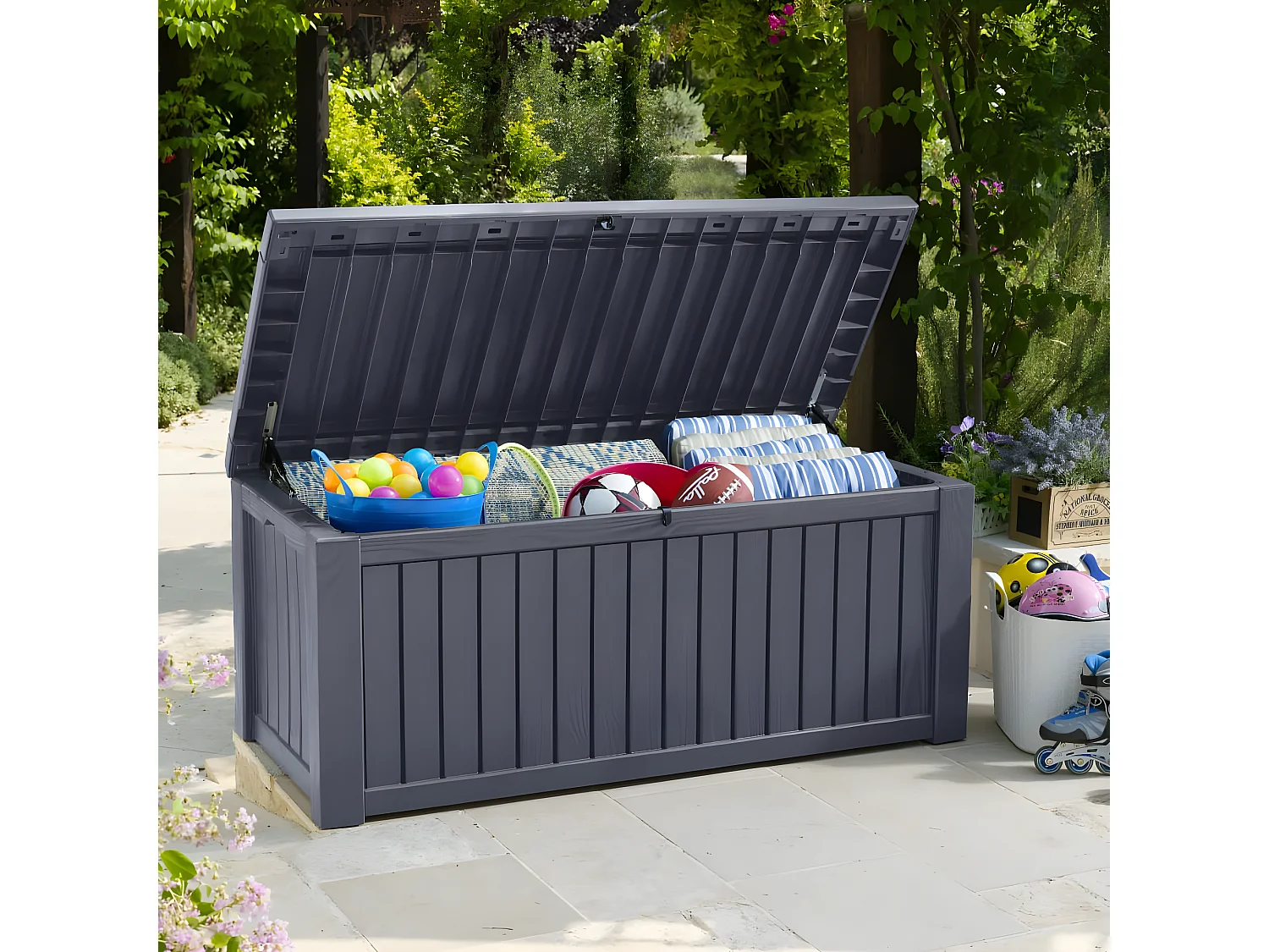 Boîte de rangement de jardin Rockwood 570 L Anthracite