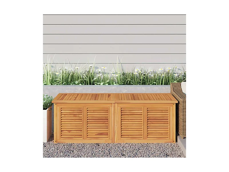 Contenitore Giardino con Borsa 150x50x55 cm Legno Massello Teak