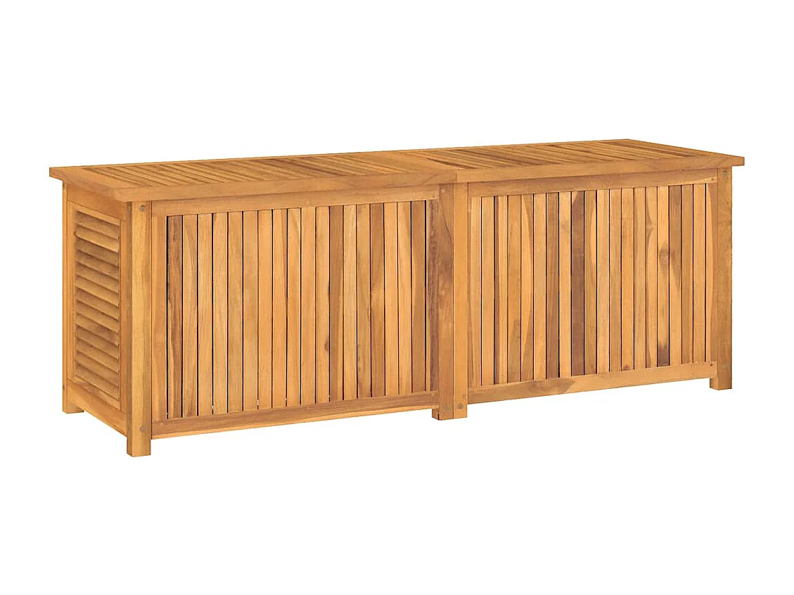 Boîte de rangement jardin et sac 150x50x55 cm bois massif teck