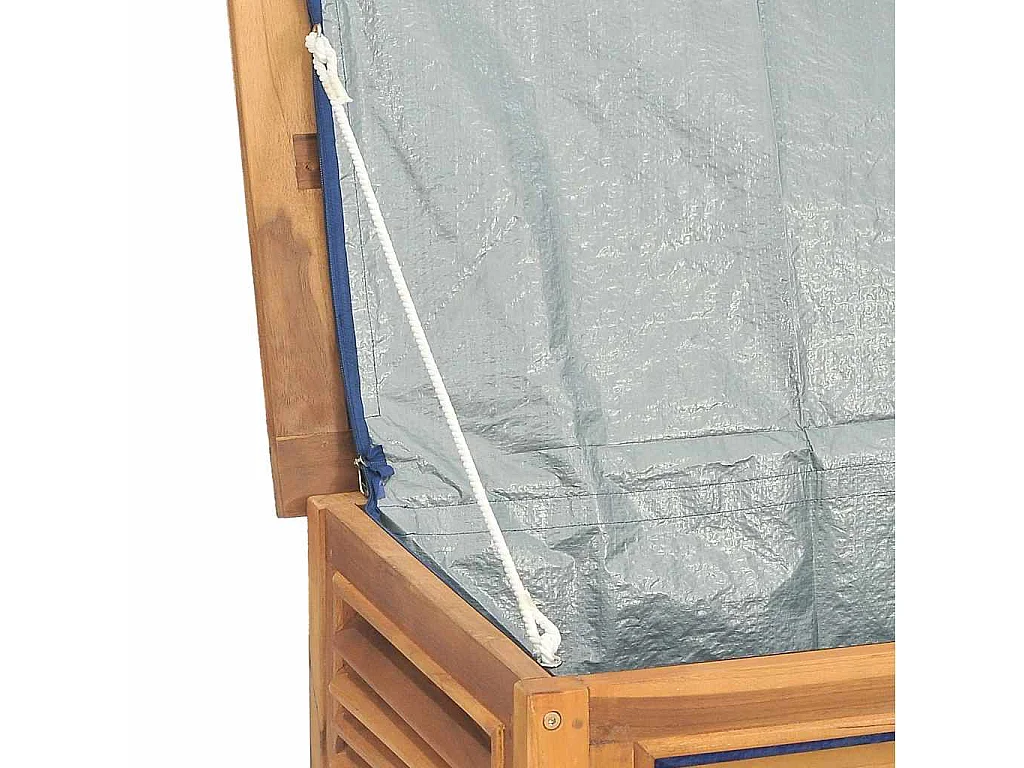Boîte de rangement jardin et sac 150x50x55 cm bois massif teck