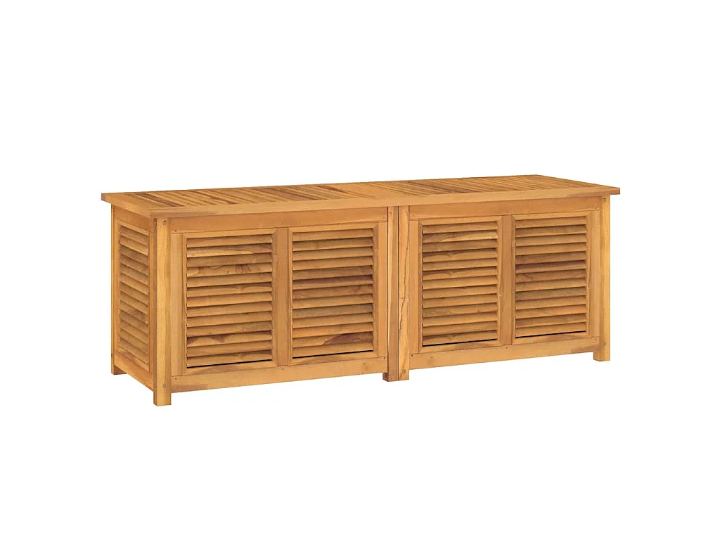 Boîte de rangement jardin et sac 150x50x55 cm bois massif teck